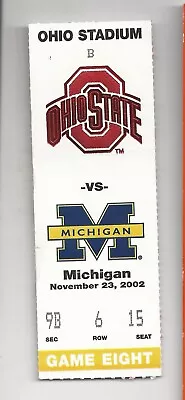 2002 Michigan Vs Ohio State Football Ticket Stub National Champions • $21.99