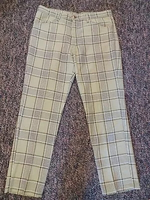 FARAH Disco Polyester Leisure Suit Pants Mens 34x28 Pale Green USA Vintage 70s • $50.50
