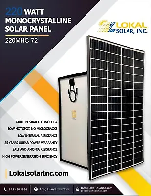 220 Watt  9BB Solar Panel Battery Charger High Voltage ⚡️ 12/24Vdc System  • $190