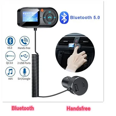 Transmitter Bluetooth Charger Adapter FM MP3 Cigarette Lighter Set Handsfree • $18.78