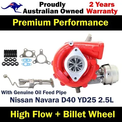 $860 • Buy Turbo Pros GEN1 High Flow Turbo+Oil Feed Pipe For Nissan Navara D40 YD25 2.5L