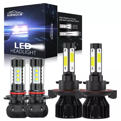 For F-250 F-350 Super Duty 2005-2020 4-Sides LED Headlight + Fog Light Bulbs Kit • $49.99