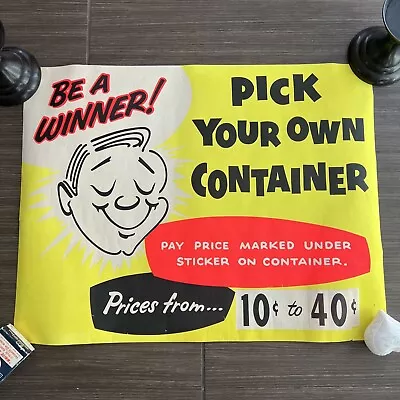 Vintage Original 1950s Supermarket Retro Neon Store Contest Advertisement 24x19” • $58