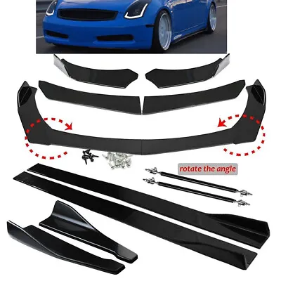 Front Bumper Chin Lip Splitter Spoiler Body Kit+Strut Rod For Infiniti G35 Coupe • $79.99