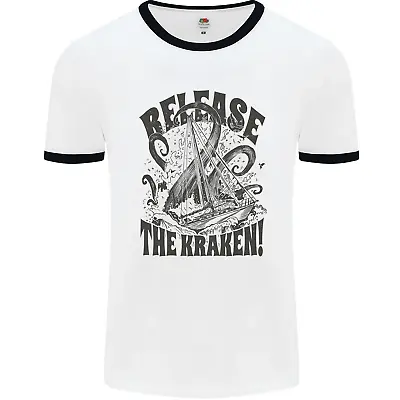 Release The Kraken Cthulhu Sea Creature Mens Ringer T-Shirt • $20.15