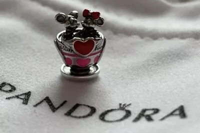 Walt Disney Mickey & Minnie Mouse In Love Cup Ride Charm S925 Pandora X • £70