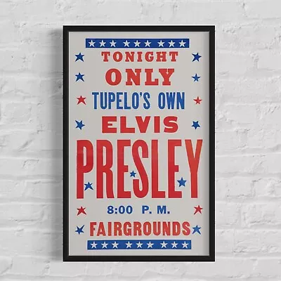 ELVIS PRESLEY Tupelo Mississippi 1957  Homecoming  Concert Poster 13⅝ X21¾  • $39.57