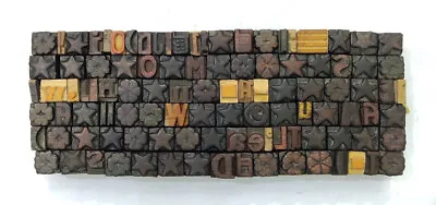 Vintage Letterpress Wood/wooden Printing Type Block Typography 104pc 13mm#TP-221 • $212.83