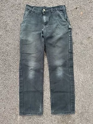 Vintage Carhartt Pants Black Workwear Trousers 30 USA Painter Carpenter Cargo Kn • $50