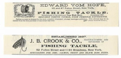$9.95 • Buy Antique Fishing Tackle - Reel & Lure - J B Crook - Edward Vom Hofe - 1890 AD Lot