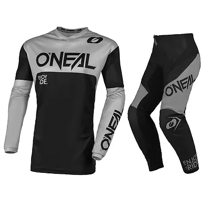 O'Neal Element Off-Road MX Gear Set Racewear V.23 Black/Grey - Large / 34 • $103.48