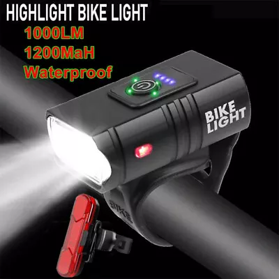 Bike Light Set Rechargeable LED Bicycle Lights Waterproof Headlight Front Rear • $19.99