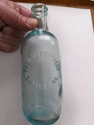 Rare Western Aqua Citrate Embossed  Pacific Pharmacy Eureka Cal. • $250