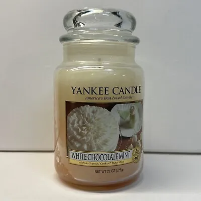Yankee Candle ~ White Chocolate Mint ~ Large 22oz ~ Rare Retire Discontinued • £53.08