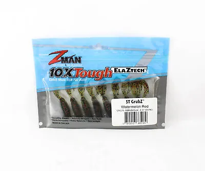 Zman Soft Lure ST GrubZ 2.5 Inch 8/Pack Watermelon Red (5189) • $20.90