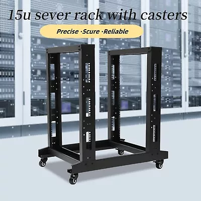 15U 4 Post Server Equipment Open Frame Rack Cabinet Network Data Severing Rack • $100.70