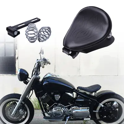 $69.10 • Buy Bobber Motorcycle Leather Solo Seat Flame For Yamaha V Star XVS 1100 950 650 250