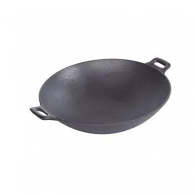 £22.99 • Buy NEW! 30cm Cast Iron Non Stick Wok Skillet Frying Cooking Pan