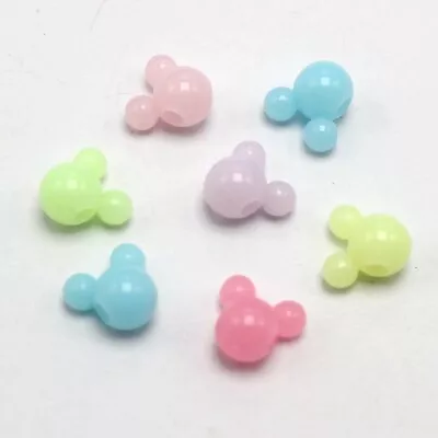 200pcs Mixed Jelly Color Acrylic Mouse Face Beads 10mm Jewelry Making • $3.59