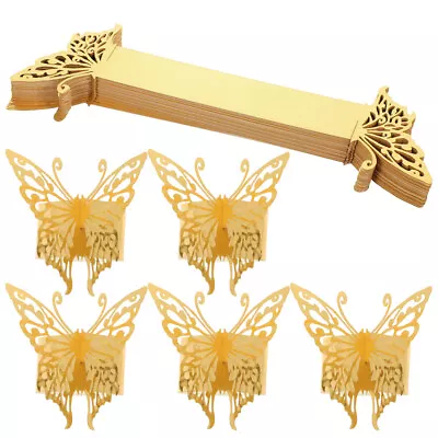  50 Pcs Butterfly Napkin Buckle Wedding Decoration Girls Rings Hollow • £10.99