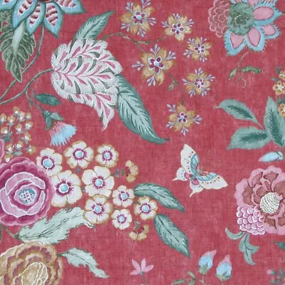 2.8 Meters X COLEFAX And FOWLER  Emmeline  Linen Fabric Antiquity Red • £58