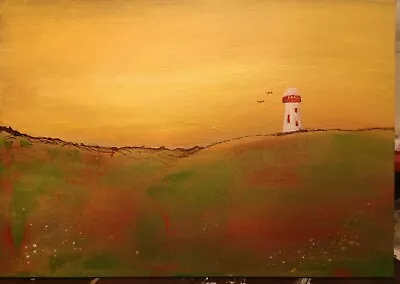 Paintings On Canvas Landscape Lighthouse Seaside Original Hand Painted Unique  • £45