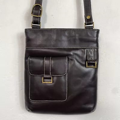 £14 • Buy Jane Shilton Dark Brown Genuine Leather Cross Body Bag