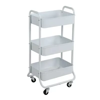 3 Tier Rolling Trolley Metal Utility Cart On Wheels Storage Organizer W/Handle • $22.99