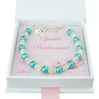 Thank You Gifts For Bridesmaids Flower Girls Maid Of Honour Pearl Bracelets • £9.99