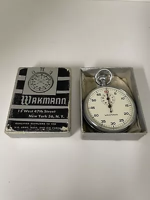 Vintage Wakmann 7 Jewel Stop Watch Swiss Made US Government Military Working • $49.99