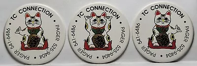 Vintage Pogs * Set Of 3 Maneki Neko Good Fortune Cat * White * S-12 • $1.83