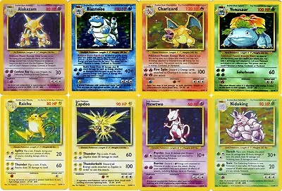 Pokemon Cards Base Set RARE HOLO (Blastoise Alakazam Charizard Venusaur Etc) • £40