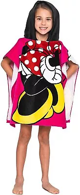 Disney Youth Minnie Mouse Towel Hooded Poncho Bath Beach Girls Dry 6-12 • $15