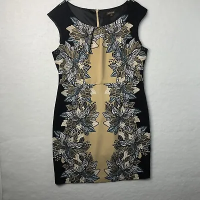 Voir Voir Dress Women’s Size 14  Black Gold Floral  Zip Up • $20