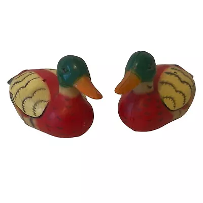 Ducks Salt Pepper Shakers Mallard Resin 1970s Stoppers Intact Vintage Lake Decor • $14.99