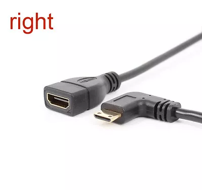 Gold Planted 90Degree Right Angled Mini HDMI Male To HDMI Adapter Female Cable • $1.99