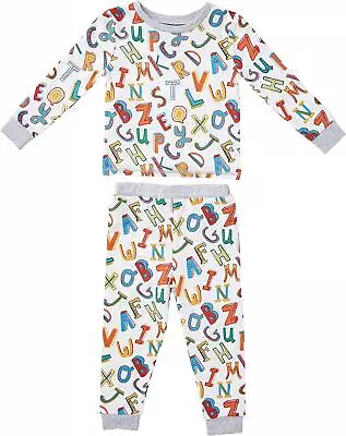Mud Pie Toddler Boys Alphabet Long Sleeve Pajama Set Multicolor 2T • $14.40