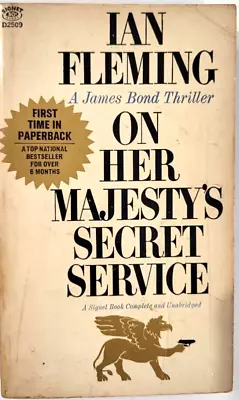 On Her Majesty's Secret Service By Ian Fleming (1964) 2nd Printing • $2