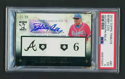2010 Topps Tribute BOBBY COX Jersey Auto 21/99 PSA 5 RARE ONLY BRAVES AUTO • $500