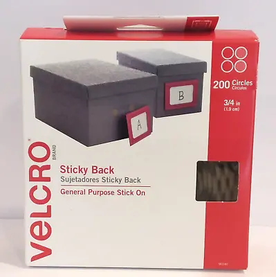 Velcro Sticky-Back Hook And Loop Dot Fasteners Dispenser 3/4 Inch Beige 200/Roll • $14.99