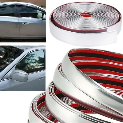 5M 25mm Car Auto Chrome DIY Moulding Trim Strip For Window Bumper Grille Silver • $18.99