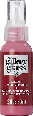 3 Pack FolkArt Gallery Glass Paint 2oz-Real Red FAGG2OZ-19777 • £17.98