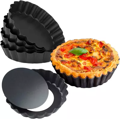 Nonstick Mini Tart Pan With Removable Bottom Kitchen Baking Cake Mold 6 Piece • $24.72