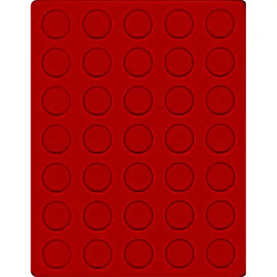 Lindner 2104E Velourseinlagen Trays Light Red 35x Round Compartments 31 Mm • £9.85