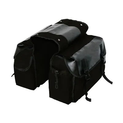 Motorcycle Saddle Bag Panniers Side Tools Bag Pouch Canvas Waterproof Touring • $26.61