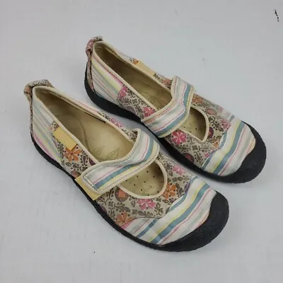KEEN Women's Harvest Yellow Floral Striped Mary Jane Flats 1005553 US 8 EU 38.5 • $22