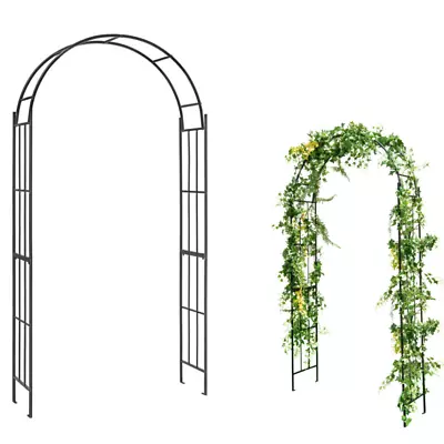 Garden Arch Arbor Trellis Pergola 7.5Ft Metal Archway For Climbing Plants Decor • $67.99