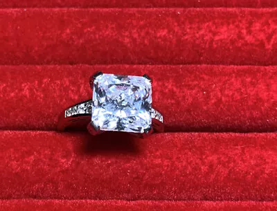 W925 CZ 12.5mm Stone Charles Winston Ring 8.1 Grams Size 11 1/2 • $65