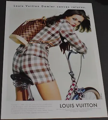 1996 Print Ad Louis Vuitton Sexy Shorts Damier Canvas Beuaty Fashion Art Bicycle • $15.98