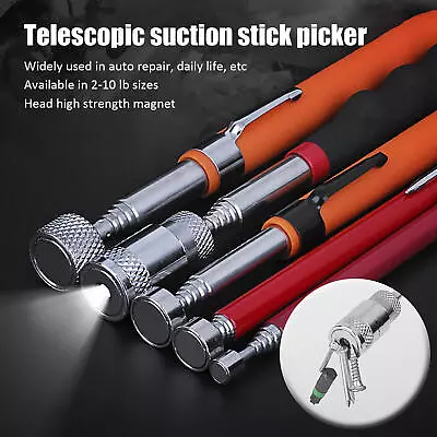 10Lbs Telescopic Magnetic Pick Up Rod Tool Stick Extending Magnet W/ Led Light • $9.19